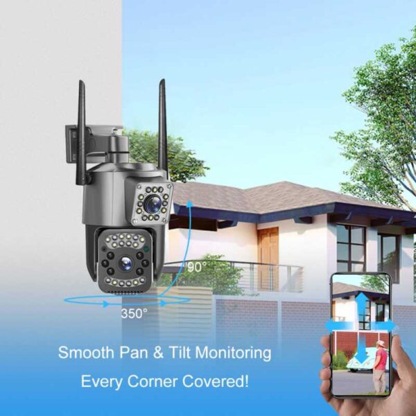V380 Dual Lens 4G SIM Camera 4MP Smart PTZ CCTV Camera - Image 3