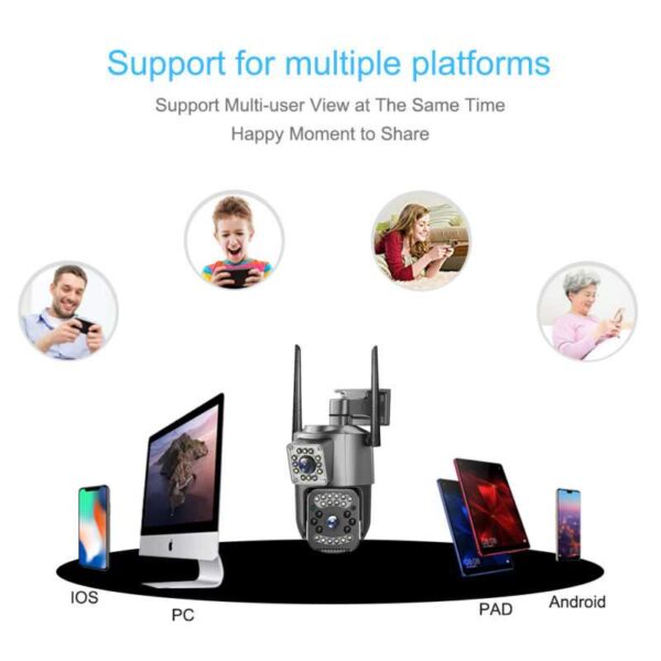 V380 Dual Lens 4G SIM Camera 4MP Smart PTZ CCTV Camera - Image 2